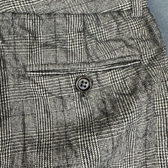 Theory Pants Womens 4 Black Plaid Wide Leg Flare Career Office Flannel Trouser* - Picture 8 of 16